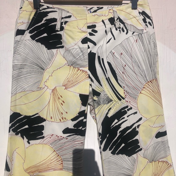 Elie Tahari Wide-Leg Botanical Print Cotton Pant 4 - Picture 4 of 7